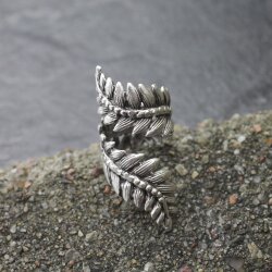 Leaves Looped Ring Silver