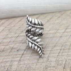 Leaves Looped Ring Silver