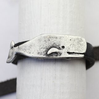 5 Moby Dick Wal Schiebeperlen für DIY Schmuck, dunkelsilber