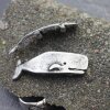 5 Moby Dick Wal Schiebeperlen für DIY Schmuck, dunkelsilber