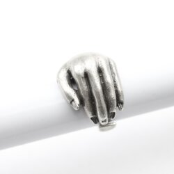 Hand Holding Ring Silver