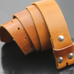 Casual leather belt cognac brown 4 cm, 100 % Cow leather