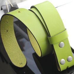 Casual leather belt Light Green 4 cm, 100 % Cow leather