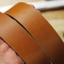 Casual leather belt Camel, 4 cm, 100 % Cow leather