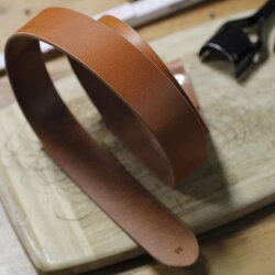 Casual leather belt Camel, 4 cm, 100 % Cow leather