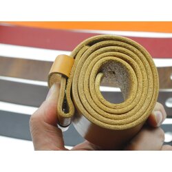 Casual leather belt Curry , 4 cm, 100 % Cow leather