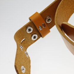 Casual leather belt Curry , 4 cm, 100 % Cow leather