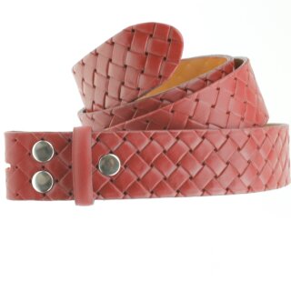 Design leather belt bordeaux deep red, 4 cm, 100 % Cow leather