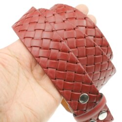 Design leather belt bordeaux deep red, 4 cm, 100 % Cow...