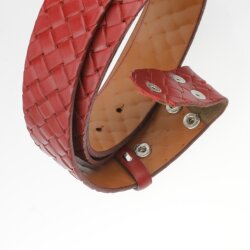 Design leather belt bordeaux deep red, 4 cm, 100 % Cow leather