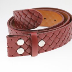 Design leather belt bordeaux deep red, 4 cm, 100 % Cow leather