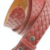 Design leather belt bordeaux deep red, 4 cm, 100 % Cow leather