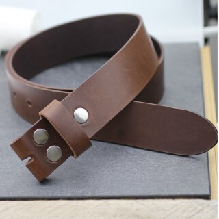 Casual leather belt chocolate brown 4 cm snap belt cow leather unisex gift idea