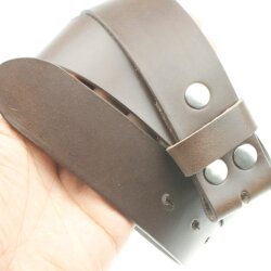 Casual leather belt chocolate brown 4 cm snap belt cow...