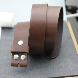 Casual leather belt chocolate brown 4 cm snap belt cow...