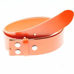 Casual leather belt Orange Tangerine, 4 cm, 100 % Cow leather