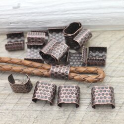 10 Metal Crimp, Cord Crimp, Crimp Fastener, Crimp Beads, Antique Copper