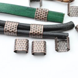 10 Metal Crimp, Cord Crimp, Crimp Fastener, Crimp Beads, Antique Copper