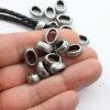 10 metal Slider Beads 13x6 mm, Dark Antique Silver