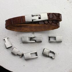 5 Clasps for Bracelets 34x12mm (9x4 mm) Dark Antique Silver
