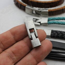 5 Clasps for Bracelets 34x12mm (9x4 mm) Dark Antique Silver