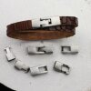 5 Verschlüsse für Lederarmband 34x12mm ( 9x4 mm) dunkel altsilber