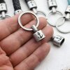 1 End cap with engraving Anchor Keychain Findings 23x15 mm (Ø 8x12 mm) Dark Antique Silver