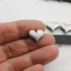 10 Heart Slider Beads, Slider Beads Heart, Dark Antique Silver