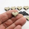 10 Heart Slider Beads, Slider Beads Heart, Antique Brass