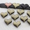 10 Heart Slider Beads, Slider Beads Heart, Antique Brass