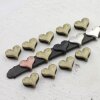 10 Heart Slider Beads, Slider Beads Heart, Antique Brass