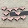 10 Heart Slider Beads, Slider Beads Heart, Antique Copper