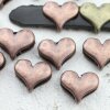 10 Heart Slider Beads, Slider Beads Heart, Antique Copper