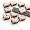 10 Heart Slider Beads, Slider Beads Heart, Antique Copper