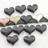 10 Heart Slider Beads, Slider Beads Heart, Mette Black