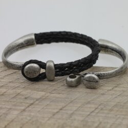 Half Cuff Bracelet Clasps, Button Bracelet Clasp, Dark Antique Silver