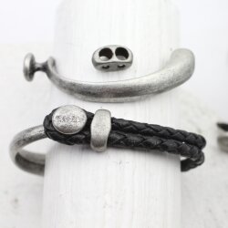 Half Cuff Bracelet Clasps, Button Bracelet Clasp, Dark Antique Silver