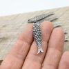 5 Fish Charms Pendant Dark Antique Silver