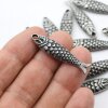 5 Fish Charms Pendant Dark Antique Silver