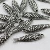 5 Fish Charms Pendant Dark Antique Silver