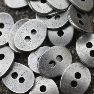 20 Button Clasps for Wraps Bracelets, Textiles 14x11 mm (Ø 1,5 mm) Dark Antique Silver