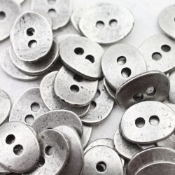 20 Button Clasps for Wraps Bracelets, Textiles 14x11 mm (Ø 1,5 mm) Dark Antique Silver