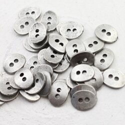 20 Button Clasps for Wraps Bracelets, Textiles 14x11 mm (Ø 1,5 mm) Dark Antique Silver