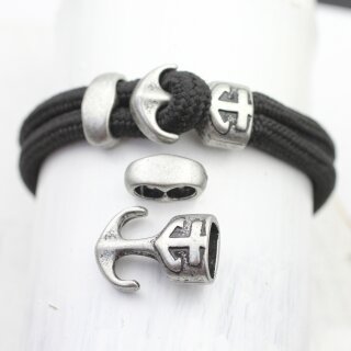 5 Dark Antique Silver Anchor Hook Bracelet Clasp for 4 -5mm round leather cord