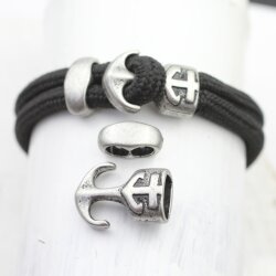 5 Dark Antique Silver Anchor Hook Bracelet Clasp for 4...