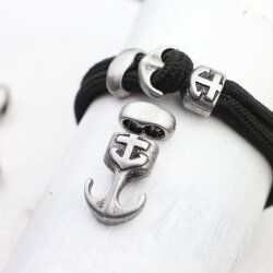 5 Dark Antique Silver Anchor Hook Bracelet Clasp for 4 -5mm round leather cord