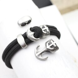 5 Dark Antique Silver Anchor Hook Bracelet Clasp for 4 -5mm round leather cord