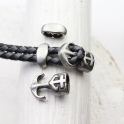 5 Dark Antique Silver Anchor Hook Bracelet Clasp for 4 -5mm round leather cord