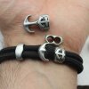 5 Dark Antique Silver Anchor Hook Bracelet Clasp for 4 -5mm round leather cord