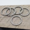 5 Dark Antique Silver metal Keyrings, 30 mm